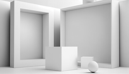 Fototapeta na wymiar modern white background 3d rendering. Generative AI