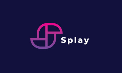 Logo vector letter S minimalist design pink gradation color aesthetic icon logotype style