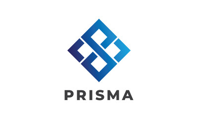 Obraz premium Logo vector initial square concept minimalist logotype innovation element blue color