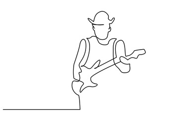 electronic guitar latin american mexican native man playing music in traditional hat