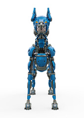 cyber dog is standing up