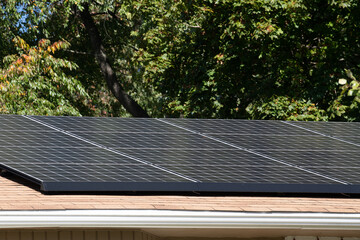 Fototapeta premium solar panels on the roof