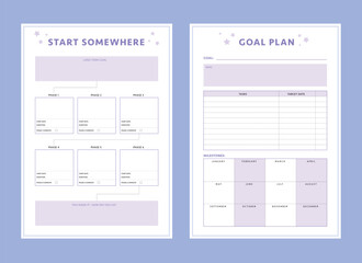 Startsomewhere and Goal Planner. Vector illustration. 