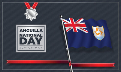 Happy independence day Anguilla Vector Template