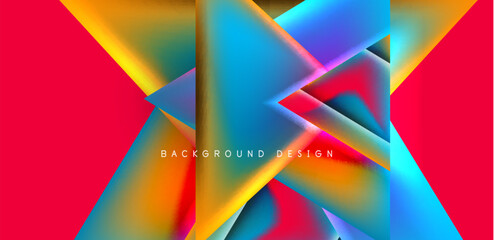 Futuristic triangle vector abstract background with colorful fluid gradients