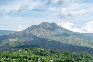 Fototapeta na wymiar View of the dormant Gunung-Batur volcano.