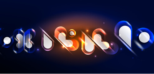 Abstract background glowing neon light geometric shapes. Space cosmic or magic energy vector wallpaper For Wallpaper, Banner, Background, Card, Book Illustration, landing page