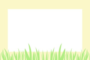 黄色の草原のフレーム素材(透過)