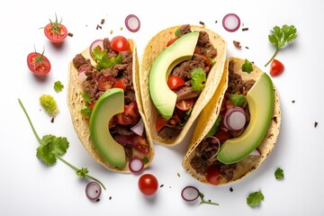 Realistic Tacos with vegetables 