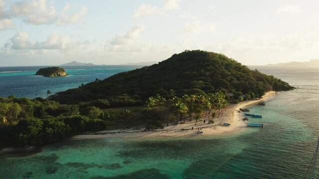 Paradise tropical caribbean beach lost in the ocean