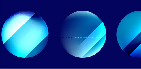 Circles with glossy surface and light and shadow effects abstract background. Template for covers, templates, flyers, placards, brochures, banners