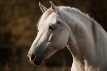Obraz premium Arabian horse's head. Generative AI