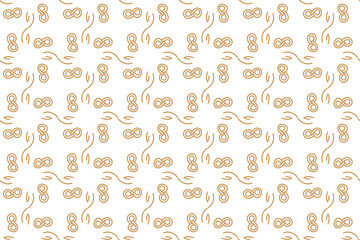 Geometric seamless pattern of white and gold color ethnic motifs for wallpapers and background.