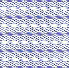 Abstract seamless vector ornamental pattern for fabric in indigo color.