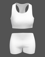Women’s workout clothes: racer back tank top and shorts
