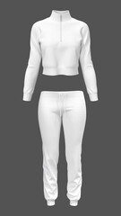 Women’s Tracksuit: Cropped turtleneck jacket and pants