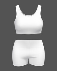 Women’s workout clothes: tank top and shorts