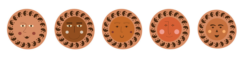 Male bizarre visage, abstract personage, mascot design, funny face, cute icon