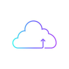 Upload icloud Business icon with blue duotone style. technology, internet, computing, connection, storage, database, system. Vector illustration