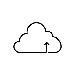 Upload icloud Business icon with black outline style. technology, internet, computing, connection, storage, database, system. Vector illustration