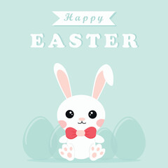 Obraz na płótnie Canvas happy easter card with bunny