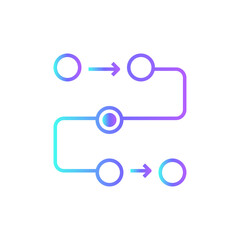 Flow Business icon with blue duotone style. arrow, process, system, work, data, concept, return. Vector illustration