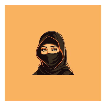 Premium Vector  Young muslim woman wearing hijab taking photo with camera aesthetic  profile