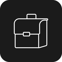 Work bag Business icon with black filled line style. case, suitcase, briefcase, office, document, baggage, professional. Vector illustration