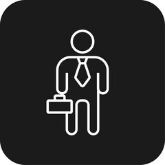 Employee Business icon with black filled line style. people, human, person, manager, office, businessman, leader. Vector illustration