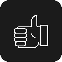 Like Business icon with black filled line style. social, network, ok, finger, good, thumb, love. Vector illustration