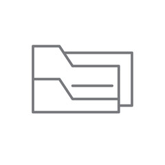 Folder Business icon with black outline style. document, paper, computer, organize, archive, open. Vector illustration