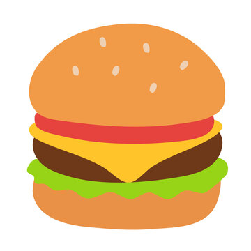 Cute cartoon hamburger