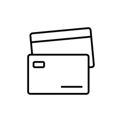 Credit card Business icon with black outline style. bank, finance, money, pay, debit, buy, payment. Vector illustration