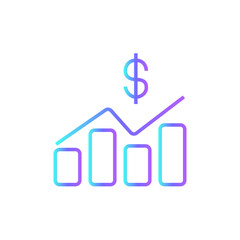 Statistics Business icon with blue duotone style. chart, data, diagram, report, finance, information, analysis. Vector illustration