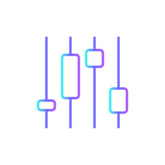 Candlestick Business icon with blue duotone style. finance, chart, diagram, growth, report, stock, investment. Vector illustration