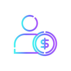 Investor Business icon with blue duotone style. finance, investment, money, financial, growth, success, payment. Vector illustration