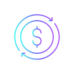 Money circulation Business icon with blue duotone style. money, finance, dollar, investment, payment, banking, deposit. Vector illustration