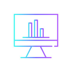 Bar chart Business icon with blue duotone style. graph, arrow, data, bar, growth, graphic, report. Vector illustration