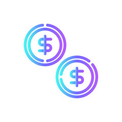 Fototapeta premium Coin Business icon with blue duotone style. currency, finance, investment, banking, cash, payment, dollar. Vector illustration