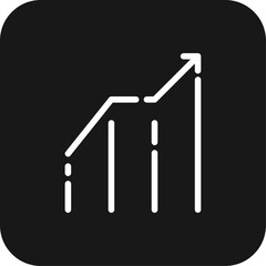 Data increase Business icon with black filled line style. growth, arrow, chart, graph, profit, finance, progress. Vector illustration