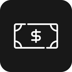 Money Business icon with black filled line style. cash, payment, finance, dollar, coin, investment, pay. Vector illustration