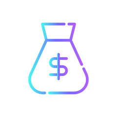 Sack of money Business icon with blue duotone style. banking, dollar, money, bag, investment, finance, wealth. Vector illustration