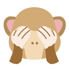 monkey closed eyes cartoon cute animal
