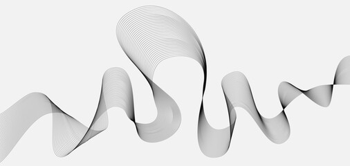 Wave Sound in abstract style on  light background. Bundle of digital signal wave lines. Human voice vibration, song waveform digital spectrum, sound pulse, waveform frequency equalizer. Vector.