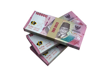 Obraz na płótnie Canvas Rupiah indonesia money paper banknote thr white background