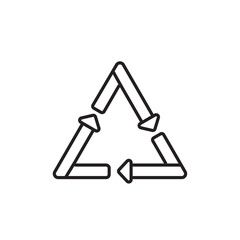 Recycle Eco friendly icon with black outline style. environment, ecology, recycling, organic, nature, reuse, protection. Vector illustration