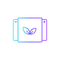 Battery Eco friendly icon with blue duotone style. energy, electricity, charge, full, electric, charger, electrical. Vector illustration