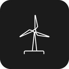 Wind power plant Eco friendly icon with black filled line style. energy, solar, fuel, industry, gas, factory, environment. Vector illustration