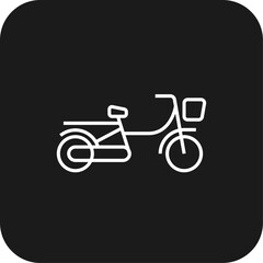Bicycle Eco friendly icon with black filled line style. bike, transport, activity, sport, transportation, cycle, healthy. Vector illustration