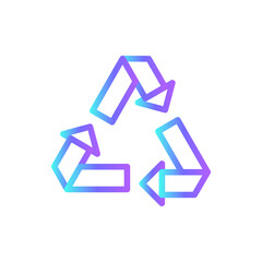 Recycle Eco friendly icon with blue duotone style. environment, ecology, recycling, organic, nature, reuse, protection. Vector illustration